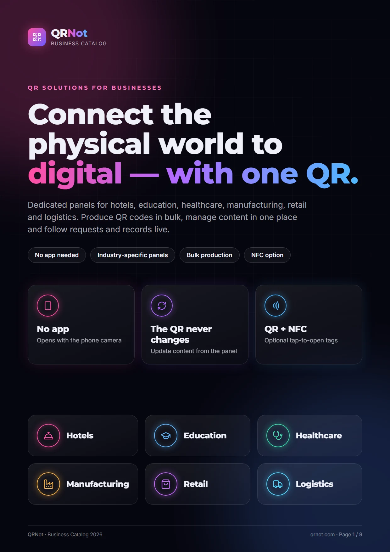 QRNot business catalog — Cover