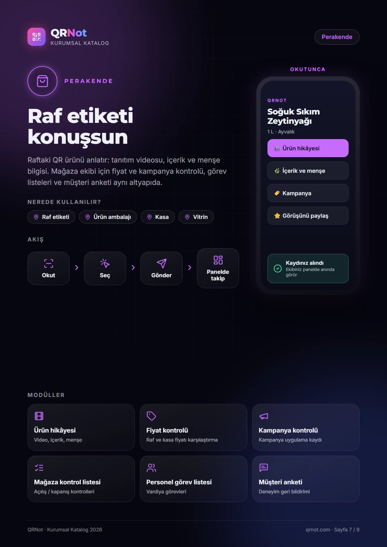 QRNot kurumsal katalog — Perakende